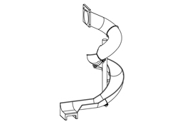 Stainless Steel Indoor Slide Model SS-A1026 plan view