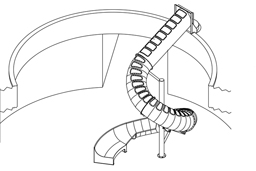 Stainless Steel Slide with Clear Skylights Model SS-A1029 plan view