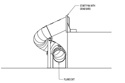 Stainless Steel Slide with portholes Model SS-A1031 plan view