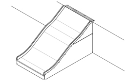 Stainless Steel Wave Slide with Skirts Model SS-A1032 plan view