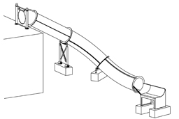 Closed Flume Outdoor Architectural Slide Model SS-A1033 plan view