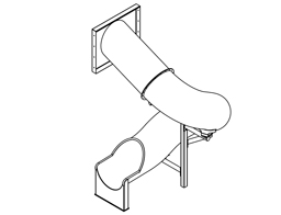 Indoor Stainless Steel Slide Model SS-A1034 plan view