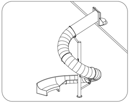 Outdoor Stainless Steel Slide Model SS-A1037 plan view