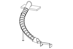 Stainless Steel Slide with Clear Top Model SS-A1038 plan view