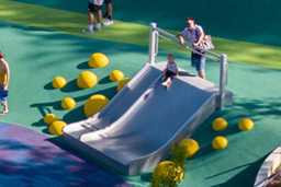 Custom Double Lane Open Flume Embankment Slide with steel skirt Model SS-EMS0508-DTBM