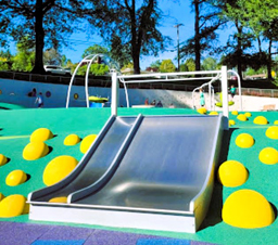 Custom Double Lane Open Flume Embankment Slide with steel skirt Model SS-EMS0508-DTBM