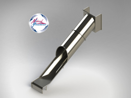 Stainless Steel Tunnel Playground Slide Model SS-P106T - surface mount
