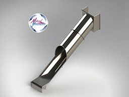 Stainless Steel Tunnel Playground Slide Model SS-P105T - surface mount